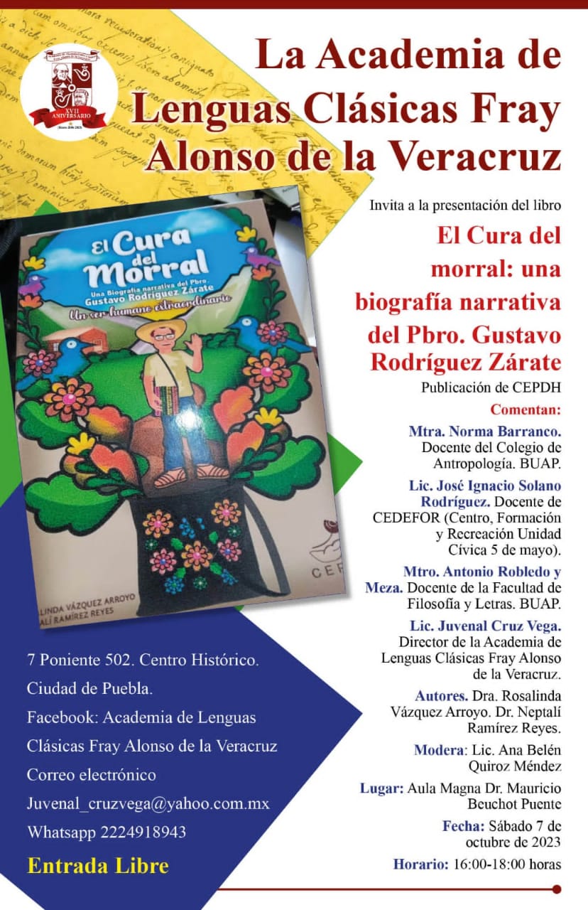 Presentación del libro:  El Cura del morral: una biografía narrativa del Pbro. Gustavo Rodríguez Zárate