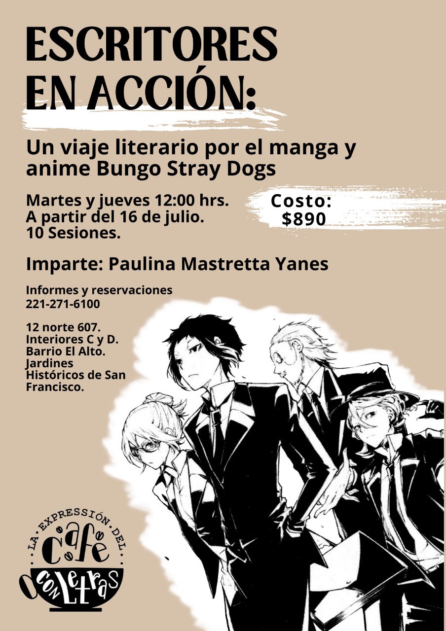 Taller Escritores en acción: Un viaje por el manga y anime de Bungo Stray Dogs