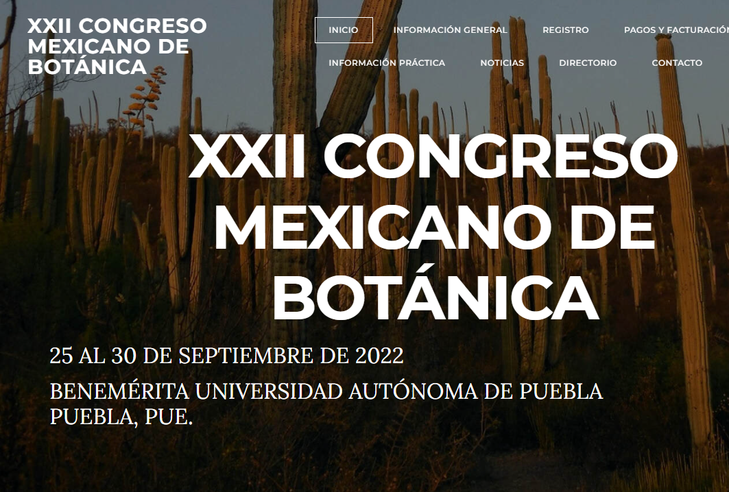 XXII Congreso Mexicano de Botánica / BUAP, Septiembre 2022 CONVOCATORIA