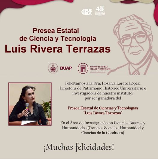 Rosalva Loreto López, Presea Estatal de Ciencia y Tecnología 