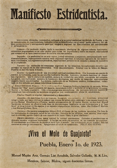 A cien años del Manifiesto Estridentista en Puebla / Enrique Pimentel