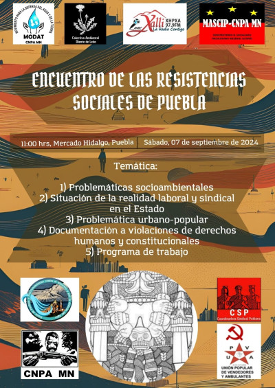 Encuentro de las resistencias sociales en Puebla / Foro