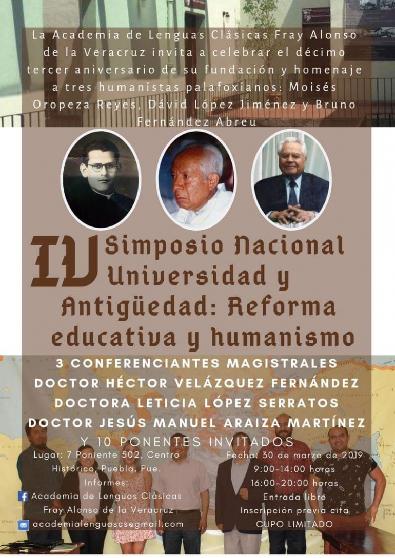 Universidad y Antigüedad: reforma educativa y humnismo/Simposium Nacional
