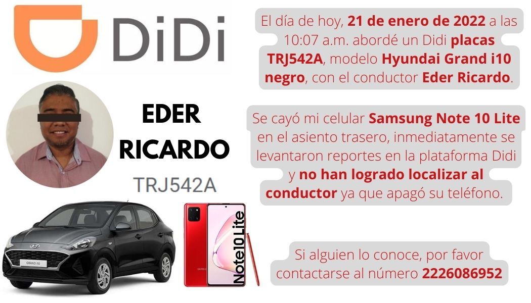 El robo de un celular y la NULA respuesta de la Plataforma DIDI - Mundo ...